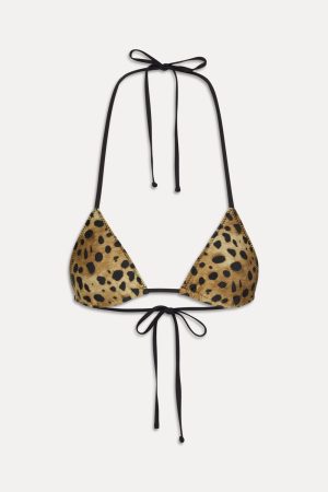 x Khy Nick Triangle Bikini Top – Lacey Leopard