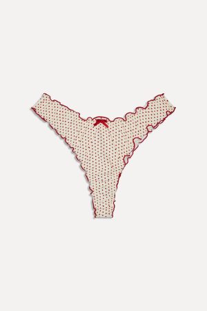 x BELLA HADID Dalton Micro Bikini Bottom – Strawberry Polka Dot