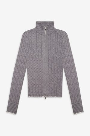 Carter Cable Knit Sweater – Rain Cloud