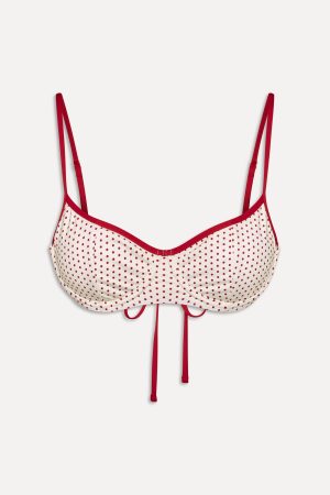 x BELLA HADID Cola Underwire Bikini Top – Strawberry Polka Dot