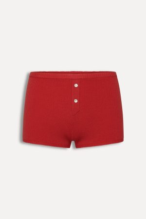 Cuddle Knit Booty Shorts – Cherry