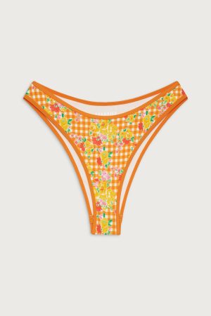 Dove Floral Classic Bikini Bottom – Marigold Gingham