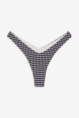 Enzo Gingham Cheeky Bikini Bottom – Blackberry Gingham