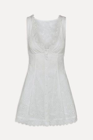 x BELLA HADID Farm Eyelet Mini Dress – Salt Air Eyelet