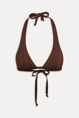 x Réalisation Par Frank Reversible Bikini Top – Python/Animal