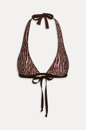 x Réalisation Par Frank Reversible Bikini Top – Python/Animal