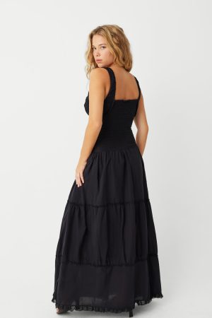 Christabelle Ruffle Maxi Dress – Black