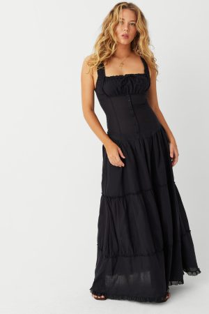 Christabelle Ruffle Maxi Dress – Black
