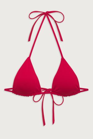 Nick String Triangle Bikini Top – True Red