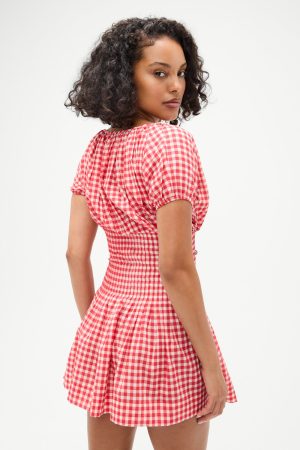 Sadie Gingham Mini Dress –  Cherry Gingham
