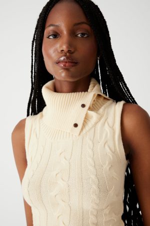 Storm Cable Cloud Knit Mini Dress – French Vanilla