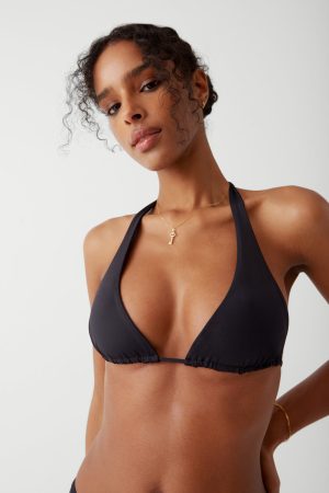 Diana Halter Bikini Top – Black