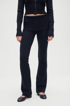 Aimee Knit Pants – Black