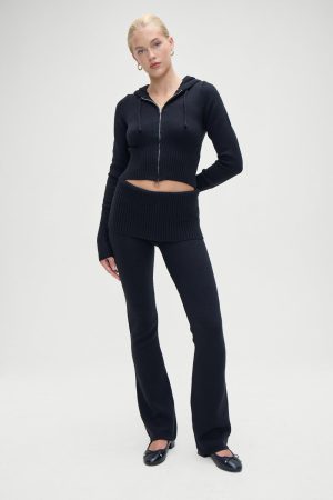 Aimee Zip Up Hoodie – Black