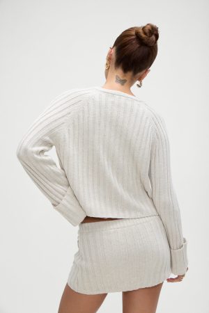 Ashton Knit Mini Skort – Cream