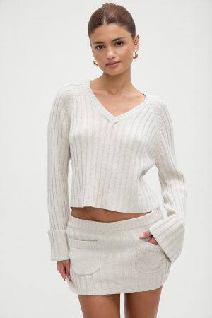 Ashton Knit Mini Skort – Cream