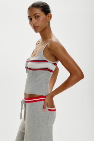 Barrymore Knit Tank Top – Mochi Stripe