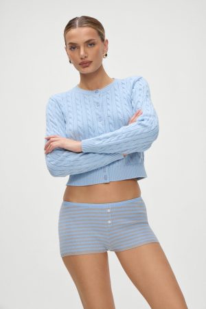 Bradley Knit Booty Shorts – Dewdrop Stripe
