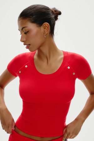 Callum Knit Shirt – Cherry