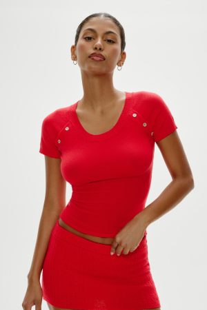 Callum Knit Shirt – Cherry