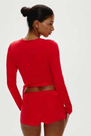 Cuddle Knit Booty Shorts – Cherry