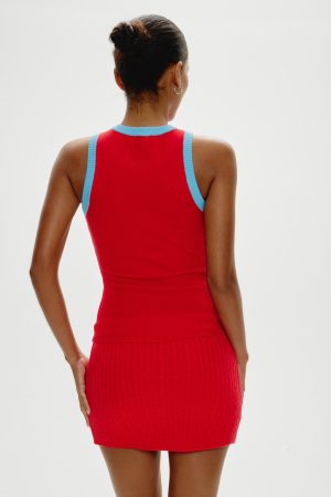 Cuddle Ribbed Tank Top – Cherry