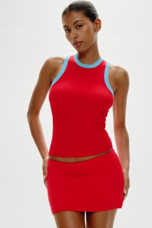 Cuddle Ribbed Tank Top – Cherry