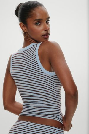 Cuddle Knit Tank Top – Montauk Stripe