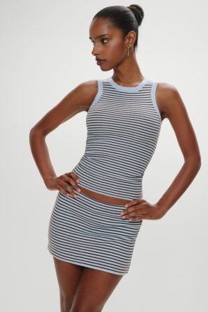 Cuddle Knit Tank Top – Montauk Stripe