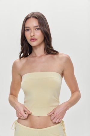Destiny Knit Strapless Shirt – Buttercup