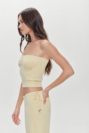 Destiny Knit Strapless Shirt – Buttercup