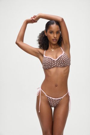 Lillie Underwire Bikini Top – Cocoa Dot