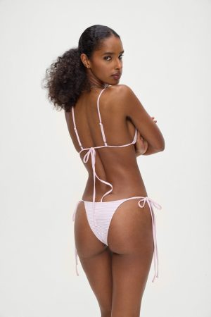 Divine Skimpy String Bikini Bottom –  Rosewater Stripe