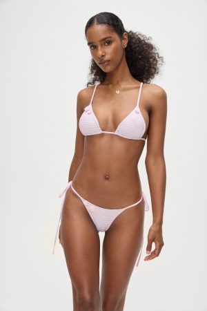 Divine Skimpy String Bikini Bottom –  Rosewater Stripe