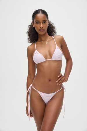 Divine Skimpy String Bikini Bottom –  Rosewater Stripe