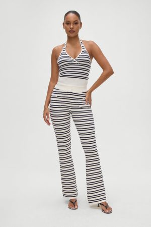 Dylan Knit Halter Top – Starlit Stripe