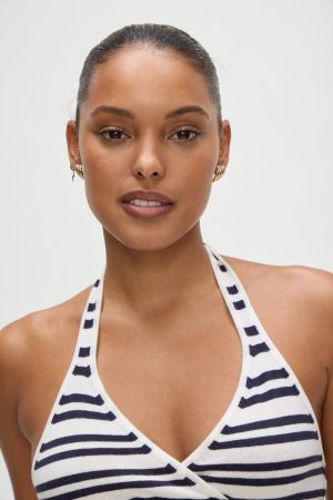 Dylan Knit Halter Top – Starlit Stripe