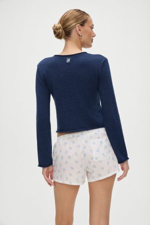 Farmhouse Boxer Sleep Shorts – Periwinkle