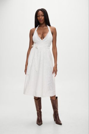 x BELLA HADID Fort Worth Fairy Midi Dress – Salt Air Eyelet