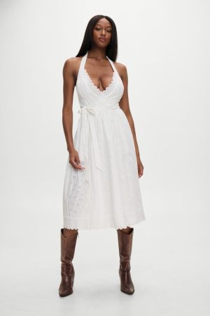 x BELLA HADID Fort Worth Fairy Midi Dress – Salt Air Eyelet