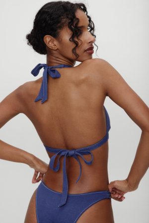 x BELLA HADID Frank Halter Bikini Top – Summer Denim