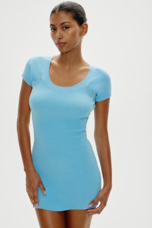 Haze Knit Mini Dress – Blue Vanilla