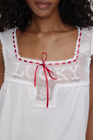 x BELLA HADID Heirloom Top – White