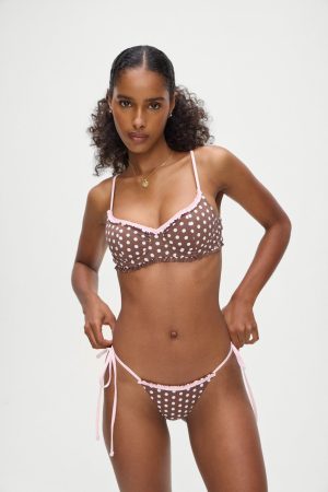Lillie Underwire Bikini Top – Cocoa Dot