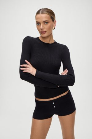 Riley Knit Sweater – Black