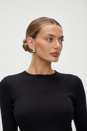 Riley Knit Sweater – Black