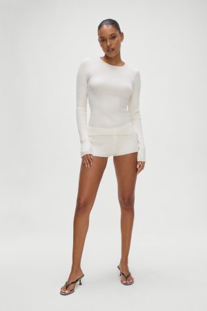 Riley Knit Sweater – White