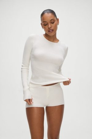 Riley Knit Sweater – White