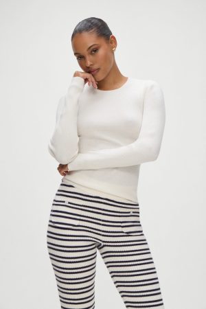 Riley Knit Sweater – White