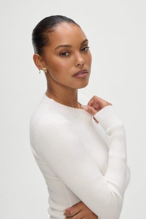 Riley Knit Sweater – White